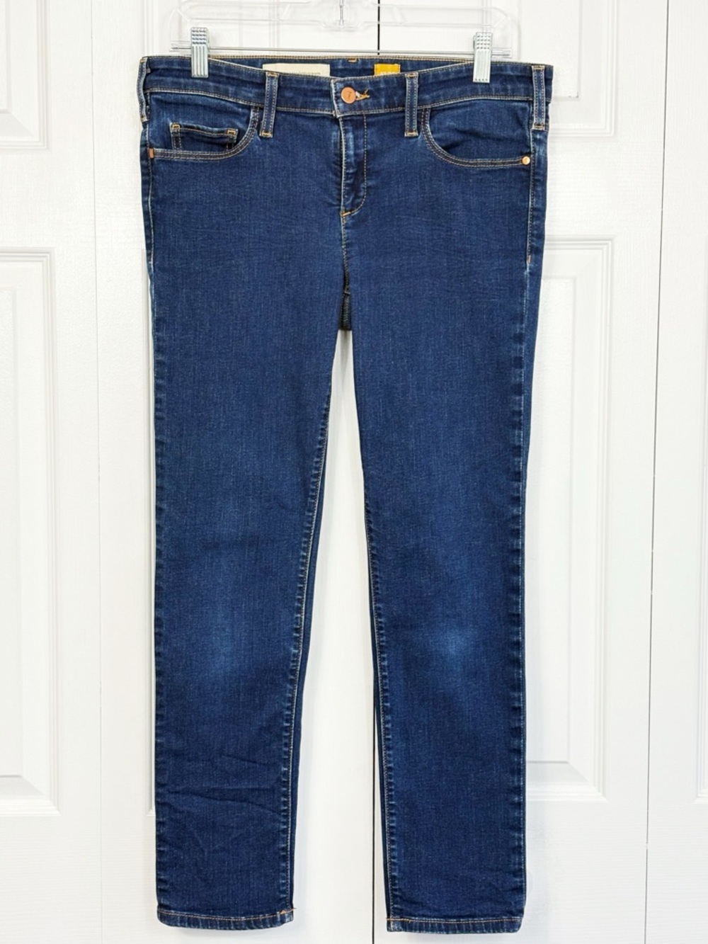 Anthropologie Pilcro Medium Wash Blue Denim Serif Skinny Ankle Jeans 30